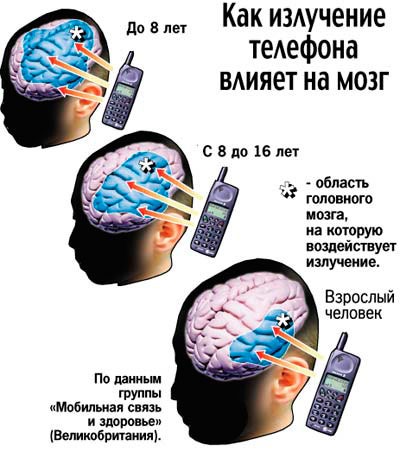 Влияние излучения сотового телефона на мозг