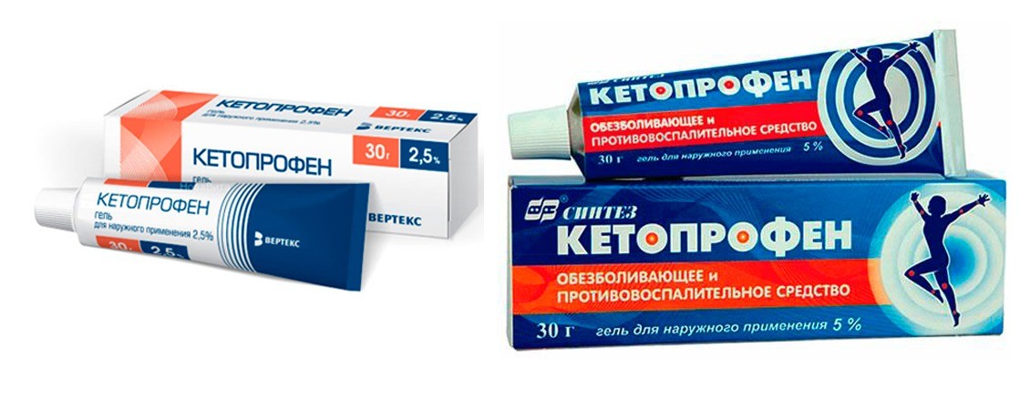 Кетопрофен гель 2.5% и 5%